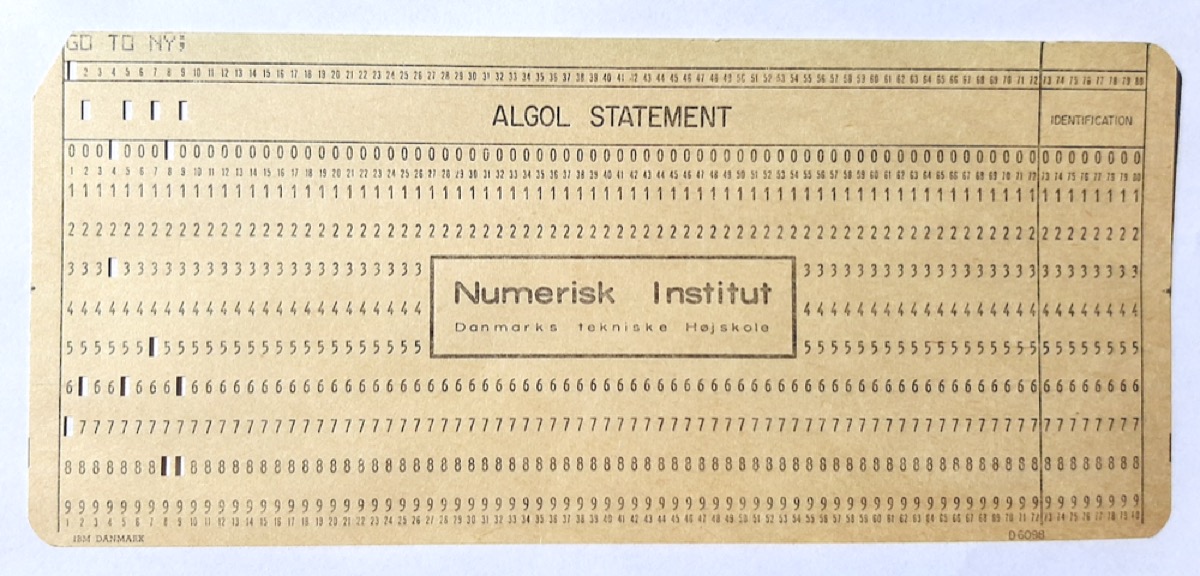 ALGOL 60 punch cards